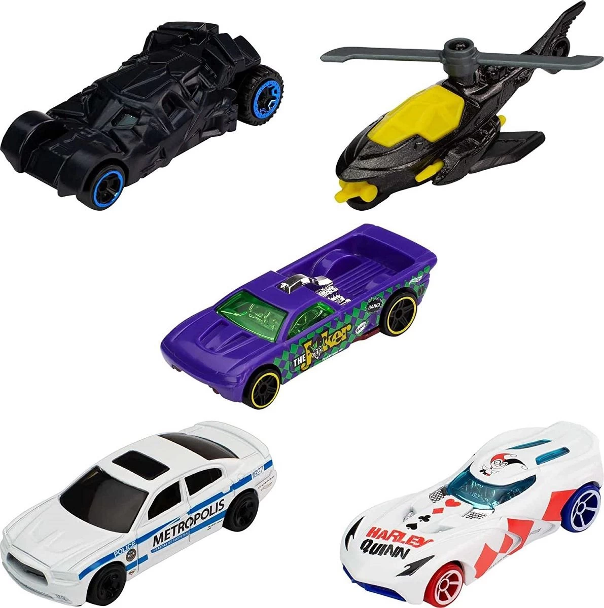 MATTEL Hot Wheels - DC Batman Die-Cast Fahrzeuge 5er-Pack